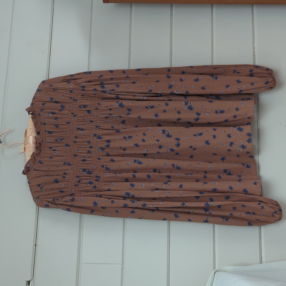 Flower peasant blouse, size L( euro 40)